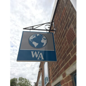 Outdoor Signage Navigator Hanging Sign Aluminium Composite Worldwide Autos 01