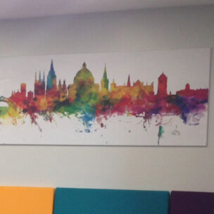 Office Branding Wall Graphics Textile Frame Longfields 01
