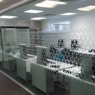 Office Branding Window Graphics Frosted Vinyl Oxford University 01