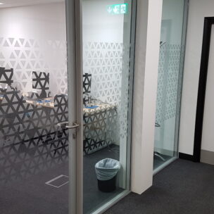 Office Branding Window Graphics Frosted Vinyl Oxford University 02