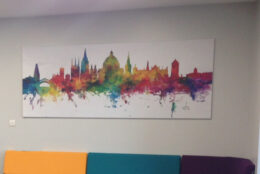 Office Branding Wall Graphics Textile Frame Longfields 01